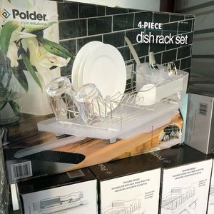 Polder 4 piece Stainless Steel Dish Rack-New